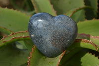 Polished Blue Lazulite Hearts  x 6 From Madagascar