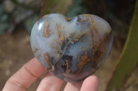 Polished Agate Gemstone Hearts x 4 From Madagascar