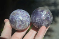 Polished Purple Lepidolite With Rubellite Spheres  x 6 From Madagascar - Toprock Gemstones and Minerals 