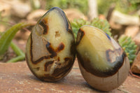 Polished Septaria Dragon's Eggs (Calcite & Aragonite) x 3 From Mahajanga, Madagascar - TopRock