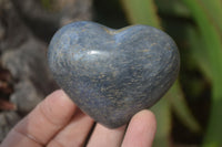 Polished Blue Lazulite Hearts  x 6 From Madagascar