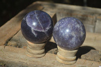 Polished Purple Lepidolite Spheres  x 4 From Madagascar - Toprock Gemstones and Minerals 