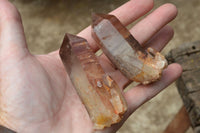 Natural Red Hematoid Phantom Quartz Crystals/Clusters x 12 From Zimbabwe - TopRock