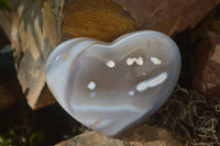 Polished Agate Gemstone Hearts x 4 From Madagascar