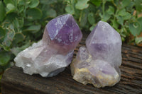 Natural Jacaranda Amethyst Clusters  x 3 From Mumbwa, Zambia - Toprock Gemstones and Minerals 