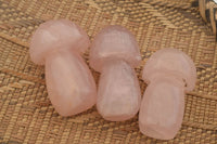 Polished Gemmy Pink Rose Quartz Mushrooms  x 6 From Madagascar - TopRock