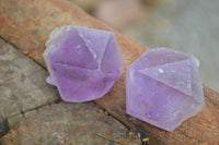 Natural Single Zambian Jacaranda Amethyst Points - Sold per 1.6 kg (24 points per tray) - From Mumbwa, Zambia - TopRock