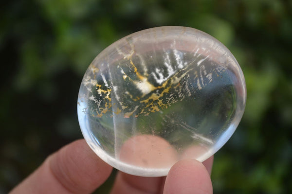 Polished Semi Optic Clear Quartz Galet / Palm Stones x 12 From Madagascar