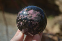 Polished Rhodonite Spheres x 4 From Madagascar