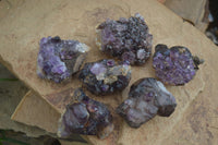 Natural Conglomerate Amethyst Clusters (Man Made) x 6 From Chiredzi, Zimbabwe - TopRock