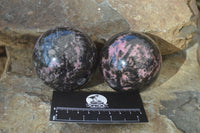 Polished Rhodonite Spheres x 4 From Madagascar