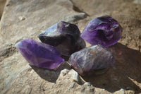 Polished Window Amethyst Points x 25 From Ankazobe, Madagascar