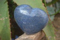 Polished Blue Lazulite Hearts  x 6 From Madagascar