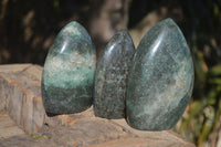 Polished Green Fuchsite Quartz Standing Free Forms  x 3 From Madagascar - Toprock Gemstones and Minerals 