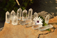 Polished Beautiful Bright Semi Optic Quartz Points  x 12 From Madagascar - TopRock