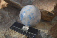 Polished Blue Spotted Spinel Quartz Spheres x 3 From Madagascar