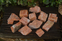 Natural New Sunset Orange Calcite Specimens  x 12 From Spitzkop, Namibia