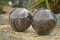 Polished Smokey Morion Quartz Spheres  x 2 From Madagascar - TopRock
