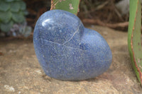 Polished Blue Lazulite Hearts  x 6 From Madagascar