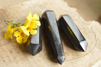 Polished Double Terminated Black Basalt Points  x 3 From Madagascar - TopRock