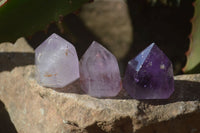 Polished Window Amethyst Points x 25 From Ankazobe, Madagascar