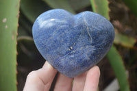 Polished Blue Lazulite Hearts  x 6 From Madagascar