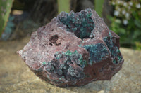 Natural Drusi Quartz Coated Malachite In Red Copper Dolomite  x 1 From Likasi, Congo - Toprock Gemstones and Minerals 