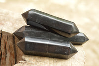 Polished Double Terminated Black Basalt Points  x 3 From Madagascar - TopRock