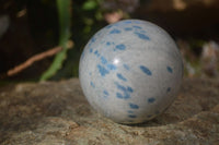 Polished Blue Spotted Spinel Quartz Spheres x 3 From Madagascar