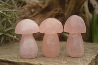 Polished Gemmy Pink Rose Quartz Mushrooms  x 6 From Madagascar - TopRock