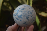 Polished Blue Spotted Spinel Quartz Spheres x 3 From Madagascar