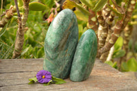 Polished Highly Selected Green Fuchsite Included Quartz Standing Free Forms  x 2 From Madagascar - TopRock