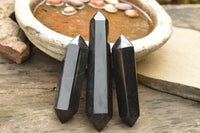 Polished Double Terminated Black Basalt Points  x 3 From Madagascar - TopRock