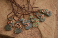 Polished  Copper Wire Wrapped Leopard Stone Eagle Pendants  x 6 From Zimbabwe