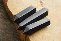 Polished Double Terminated Black Basalt Points  x 3 From Madagascar - TopRock