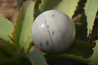 Polished Blue Spotted Spinel Quartz Spheres x 3 From Madagascar