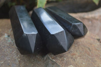 Polished Double Terminated Black Basalt Points  x 4 From Madagascar - Toprock Gemstones and Minerals 