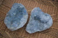 Natural Blue Celestite Crystal Specimens  x 2 From Sakoany, Madagascar - Toprock Gemstones and Minerals 