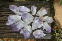 Natural Single Jacaranda Amethyst Crystals  x 12 From Zambia - Toprock Gemstones and Minerals 