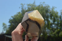 Polished Large Septaria (Yellow Calcite and Aragonite) Point x 1 From Mahajanga, Madagascar - TopRock