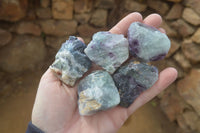 Natural Rough Watermelon Fluorite Cobbed Specimens  x 35 From Namibia