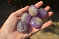 Polished Rare Gemmy Amethyst Palm Stones x 24 From Madagascar - TopRock