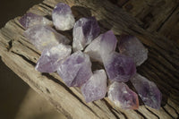 Natural Single Jacaranda Amethyst Crystals x 12 From Mumbwe, Zambia