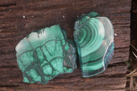 Polished Flower Banded Malachite Slices  x 24 From Congo - Toprock Gemstones and Minerals 