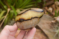 Polished Septaria Dragon's Eggs (Calcite & Aragonite) x 3 From Mahajanga, Madagascar - TopRock