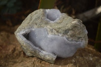 Natural Blue Lace Agate Geode Specimens  x 3 From Nsanje, Malawi