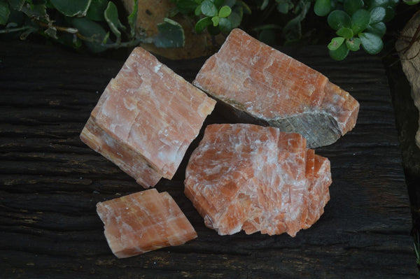 Natural New Sunset Orange Calcite Specimens  x 4 From Spitzkop, Namibia