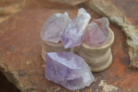 Natural Single Zambian Jacaranda Amethyst Points - Sold per 1.6 kg (24 points per tray) - From Mumbwa, Zambia - TopRock