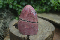 Polished Pink Rhodonite Standing Free Forms x 3 From Madagascar