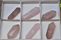 Polished Stunning Double Terminated Gemmy Rose Quartz Points (Various Shades Of Pink) x 6 From Madagascar - TopRock